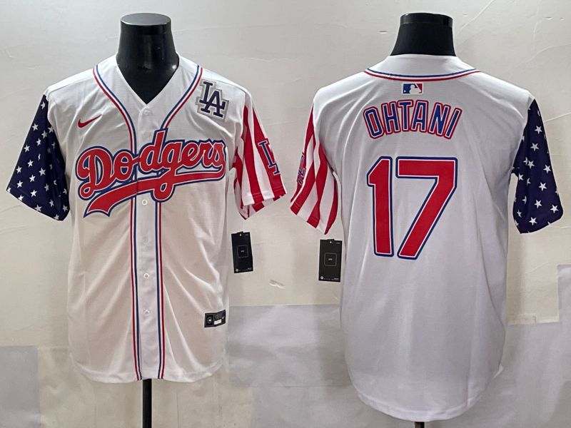 Men 2025 Los Angeles Dodgers #17 Ohtani White a generation of national flags Joint Name Nike MLB Jersey style 8->los angeles dodgers->MLB Jersey